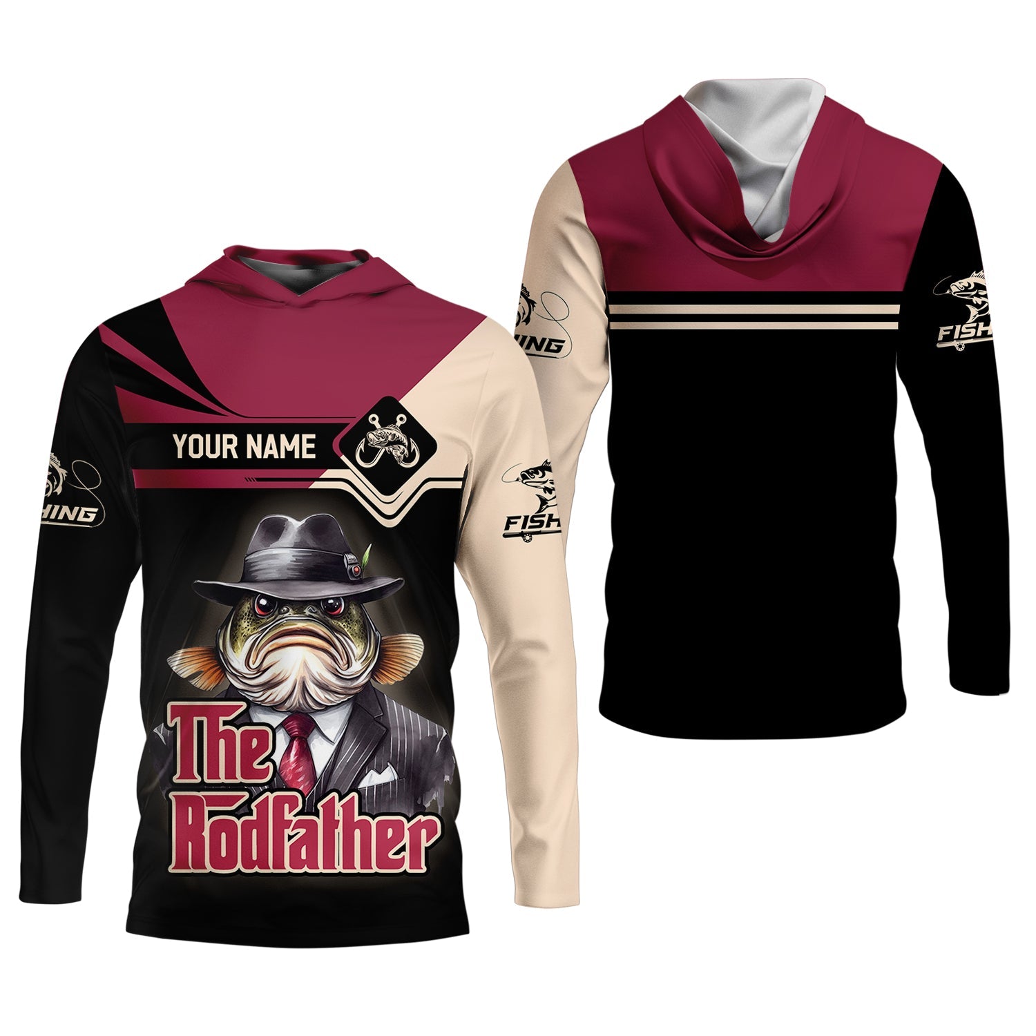 Personalized The Rodfather Graphic Fishing Shirt, Men's Sun Protection Performance