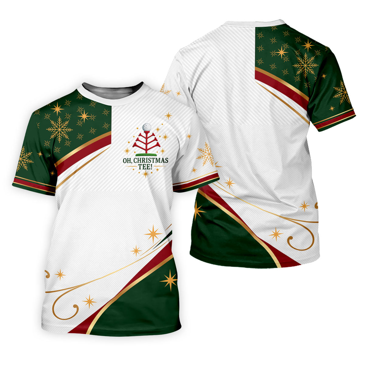 Green Gold Tree Christmas Golf Polo, Womens Golf Tops, Women's Long Sleeve Golf Shirt
