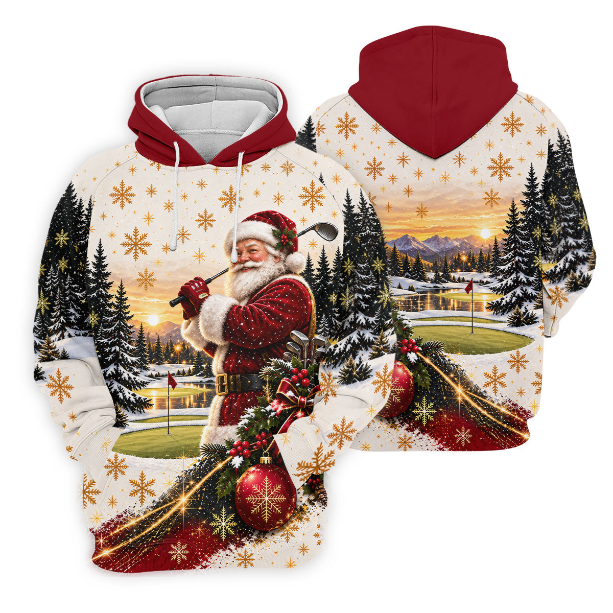 Vintage Santa Winter Christmas Golf Polo, Golf Polo For Women, Ladies Golf Shirts