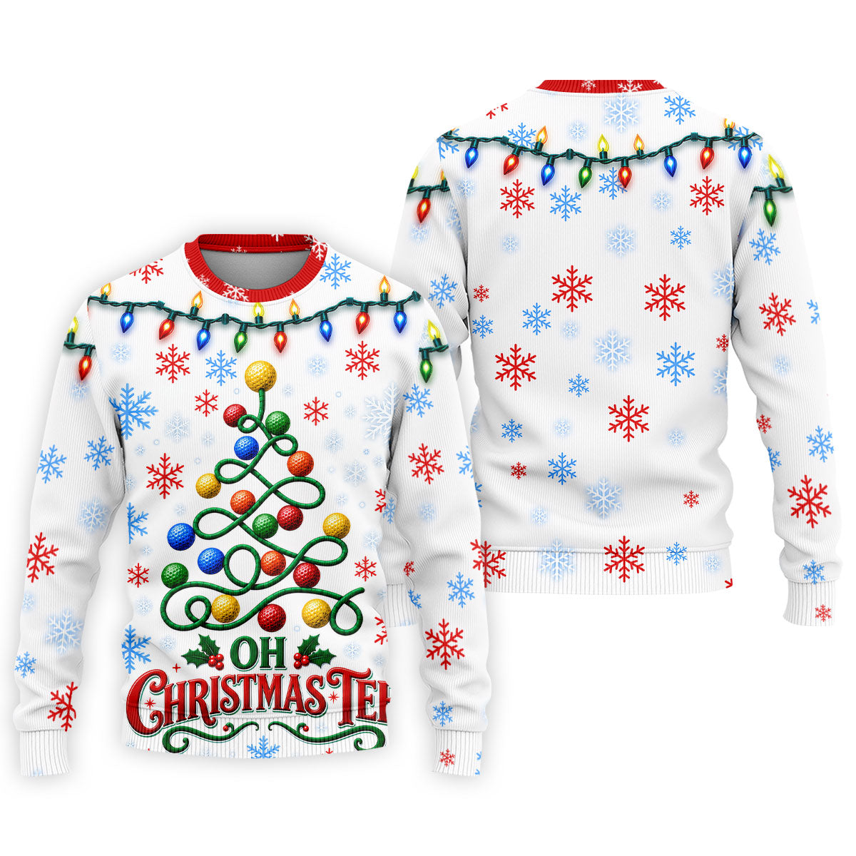 Golf Ball Tree Christmas Golf Shirt, Printed Golf Shirts, Golf Polo Shirts For Men