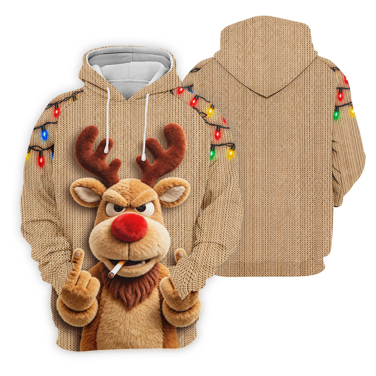 Funny Rude Reindeer Christmas Golf Polo, Polo Shirts For Men, Golf Apparel For Men