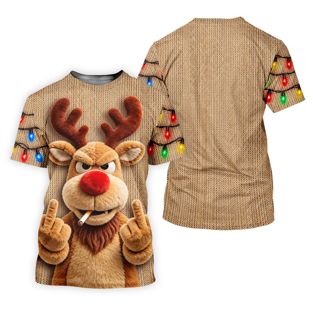 Funny Rude Reindeer Christmas Golf Polo, Polo Shirts For Men, Golf Apparel For Men