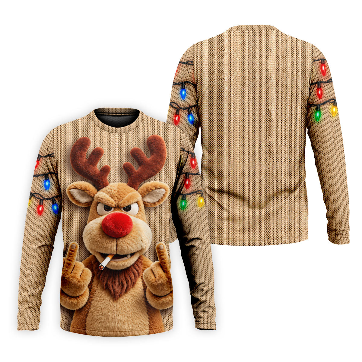 Funny Rude Reindeer Christmas Golf Polo, Polo Shirts For Men, Golf Apparel For Men