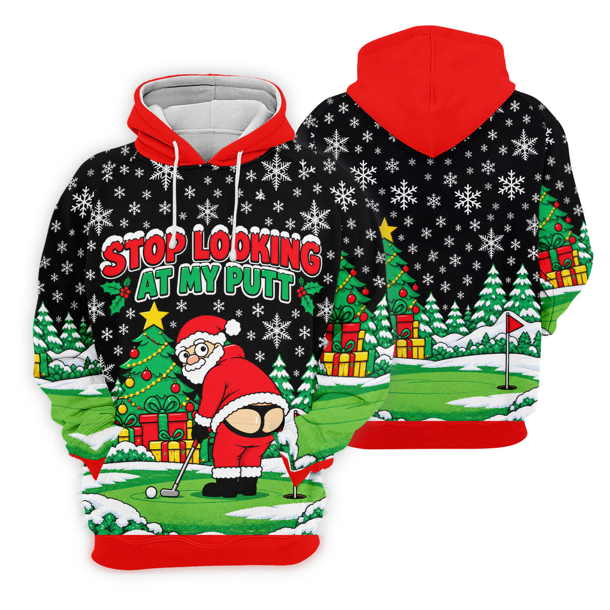 Stop Looking At My Putt Christmas Golf Shirt, Ladies Golf Shirts, Ladies Golf Apparel