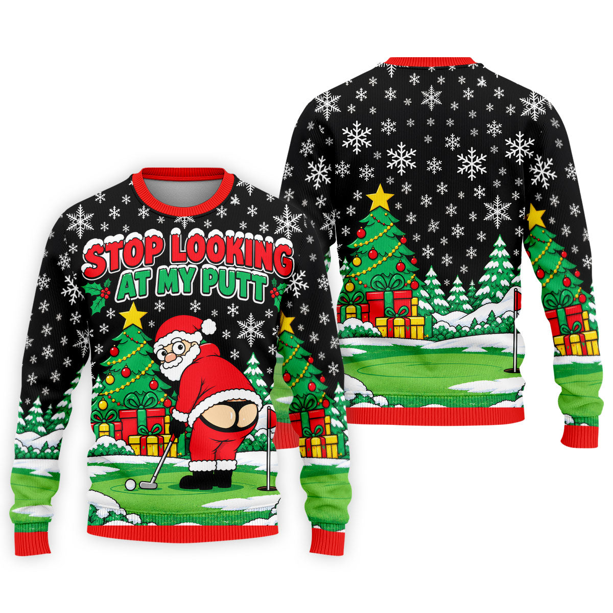 Stop Looking At My Putt Christmas Golf Shirt, Mens Golf Polo, Golf Shirts For Men
