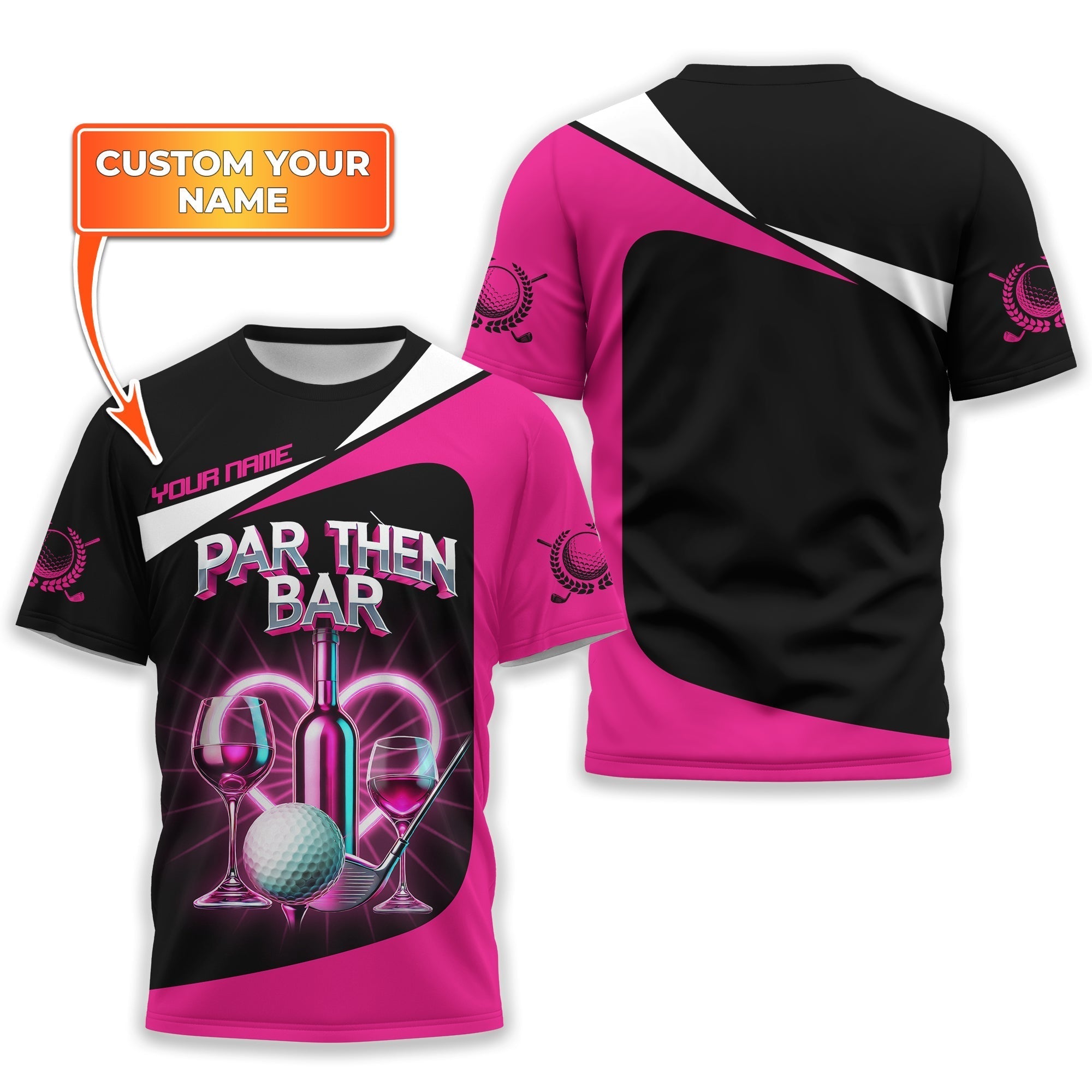 Par Then Bar Custom Womens Golf Polo ShirtGolfing Apparel, Womens Golf Gifts