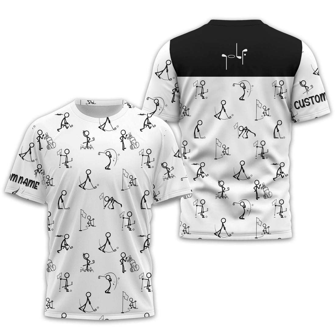 Funny Stick Figure Golf Polo ShirtGift For Golfers, Golf Gift For Men