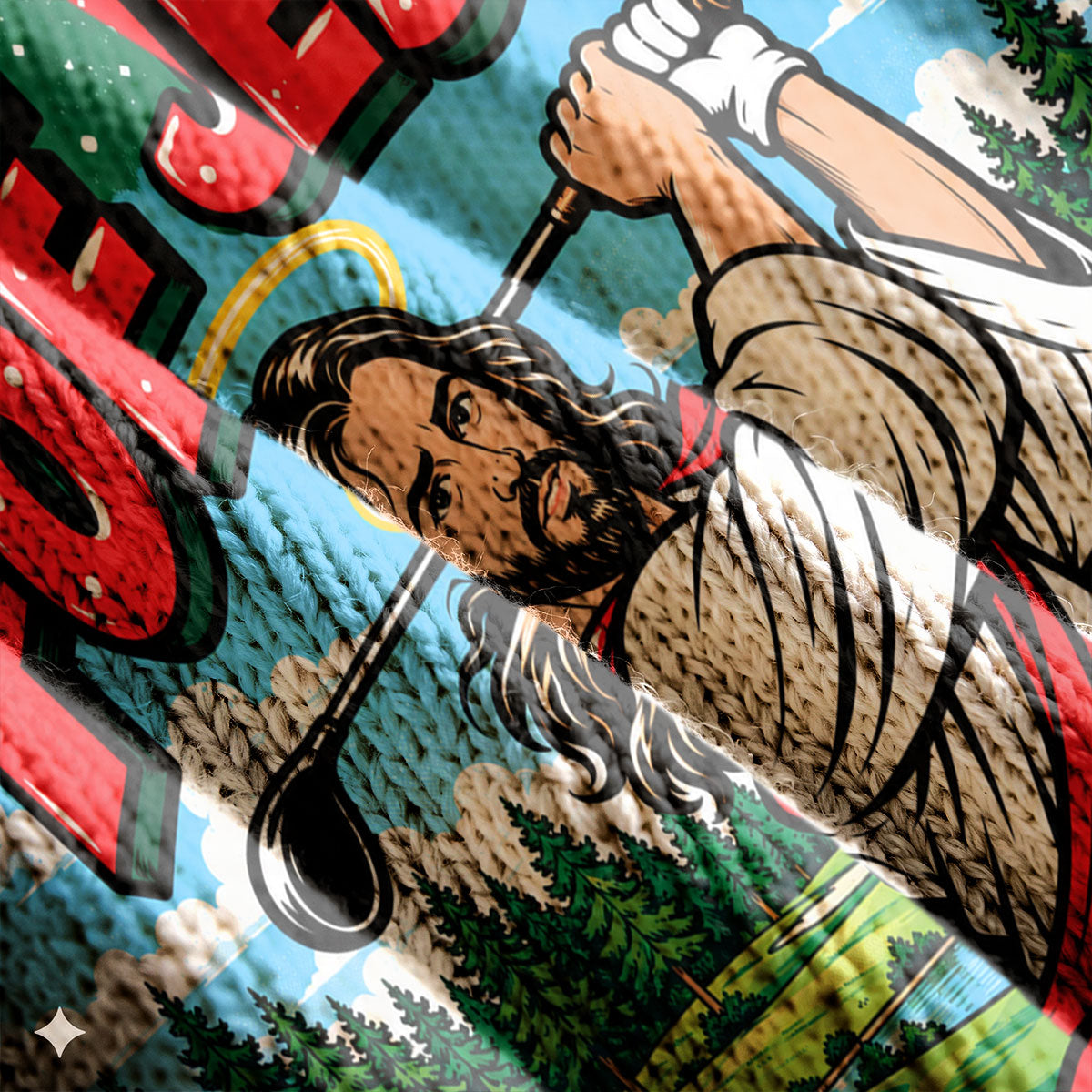 Fore Jesus Golf Swing Ugly Christmas Sweater, Funny Xmas Gift, Christmas Party Outfit