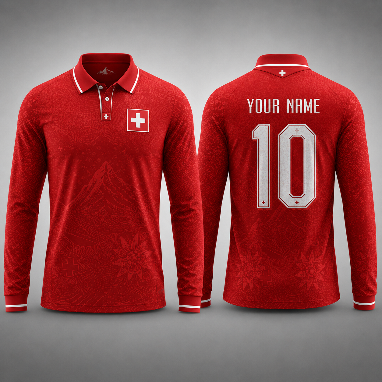 Switzerland Fooball Shirt, Swiss Alps V-Neck For Men Football Lover, Soccer Fan Football Gifts