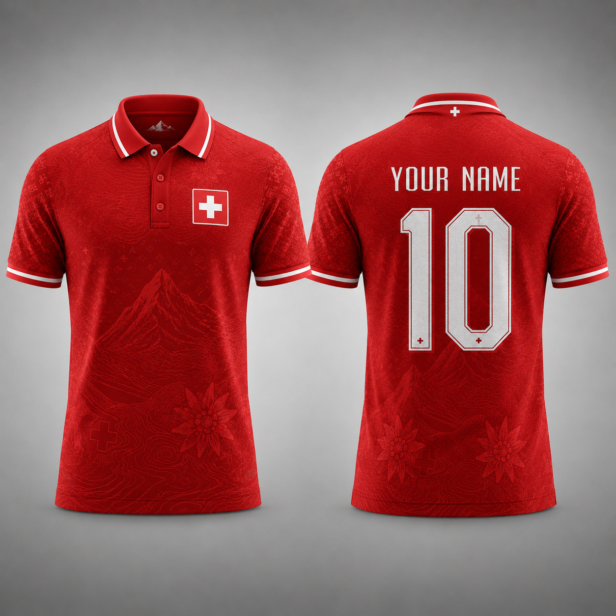 Switzerland Fooball Shirt, Swiss Alps V-Neck For Men Football Lover, Soccer Fan Football Gifts