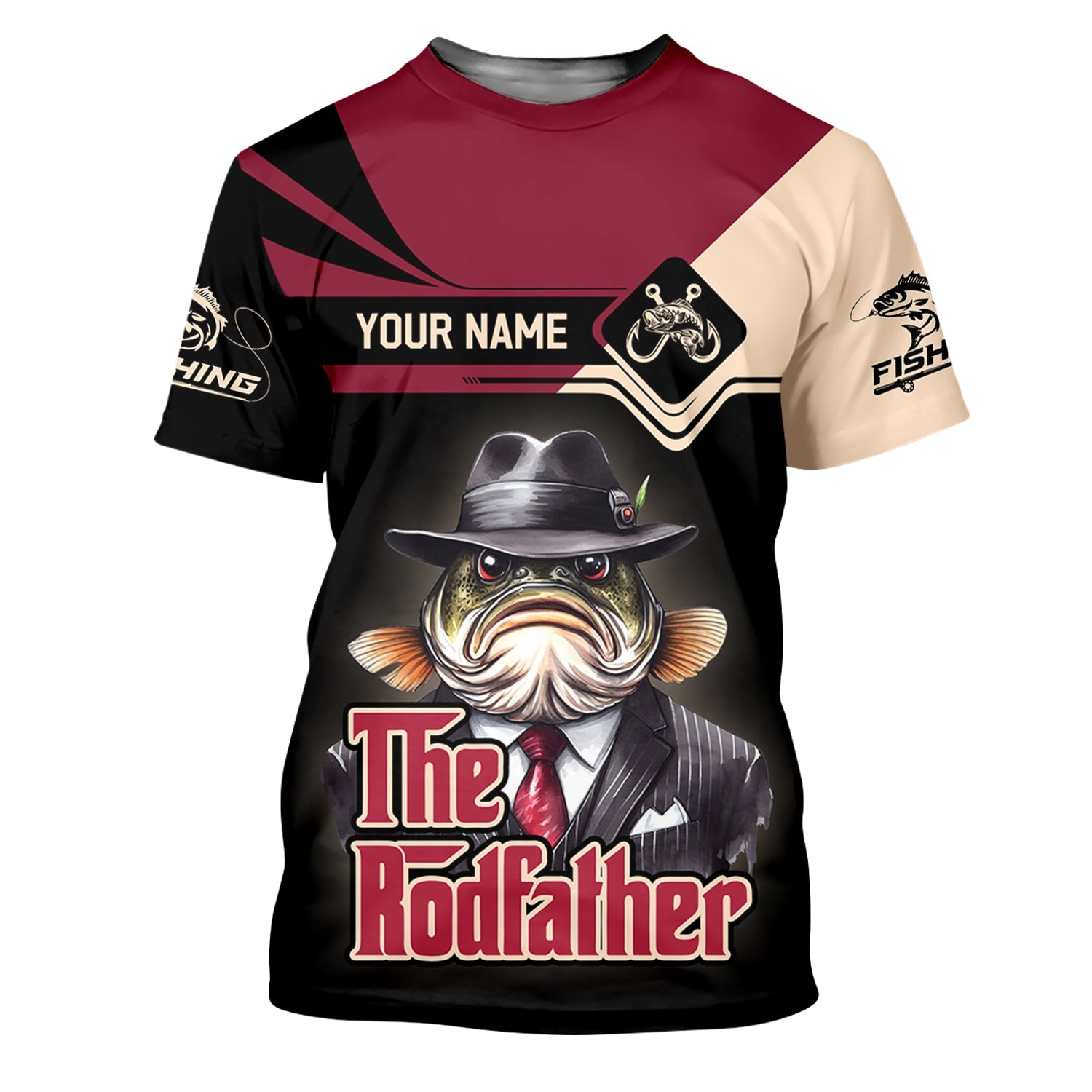 Personalized The Rodfather Graphic Fishing Shirt, Men's Sun Protection Performance