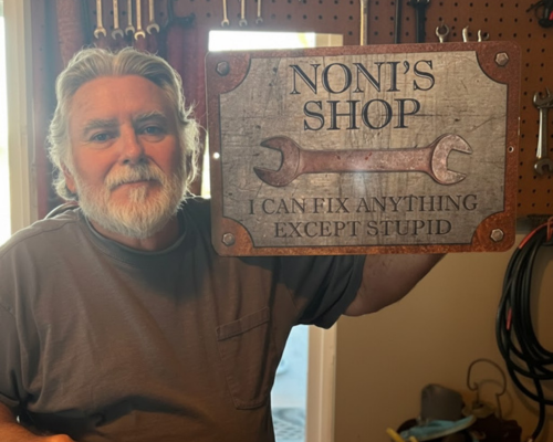 Personalized Metal Garage Sign, Custom Workshop Decor, Can't Fix Stupid Humor Quote, Rust And Steel Design