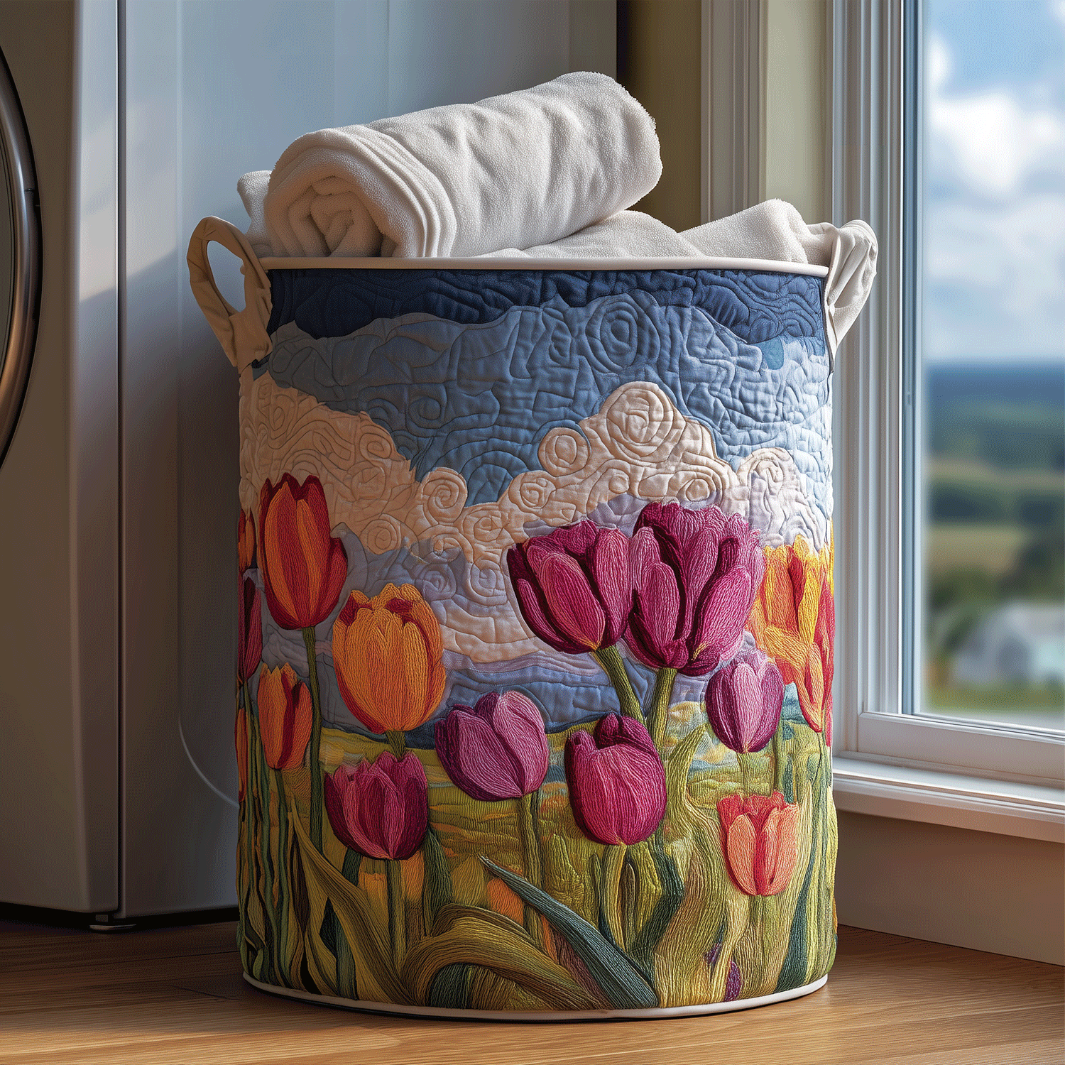 Tulip Dream Laundry Basket Laundry Gifts, Housewarming Gift Ideas, Mother's Day Gifts