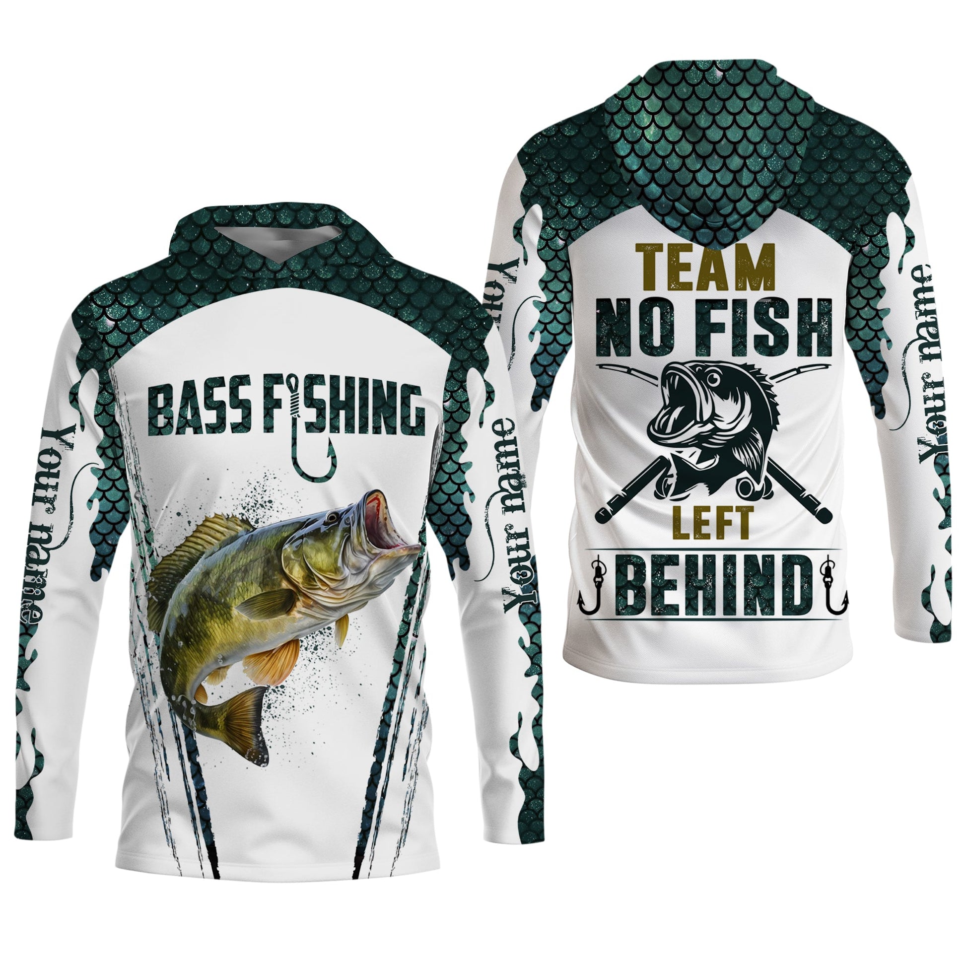 No Fish Left Behind, Team Fishing Shirt, Mens SPF Shirt, Fishing Gifts For Men, Bass Fishing