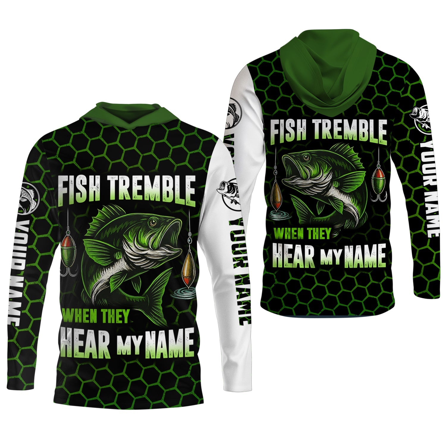 Fish Tremble When They Hear My Name, SPF Long Sleeve Shirts, Funny Fishing Shirt, Men Long Sleeve Shirt