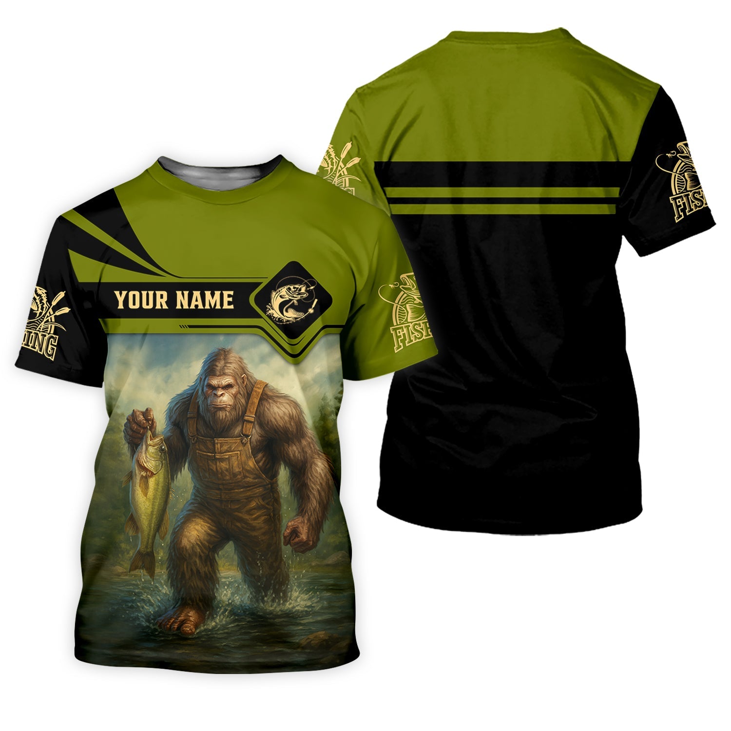Bigfoot Fishing, SPF Long Sleeve Shirts, Funny Fishing Shirt, Presents For Fishermen, Bass Fishing