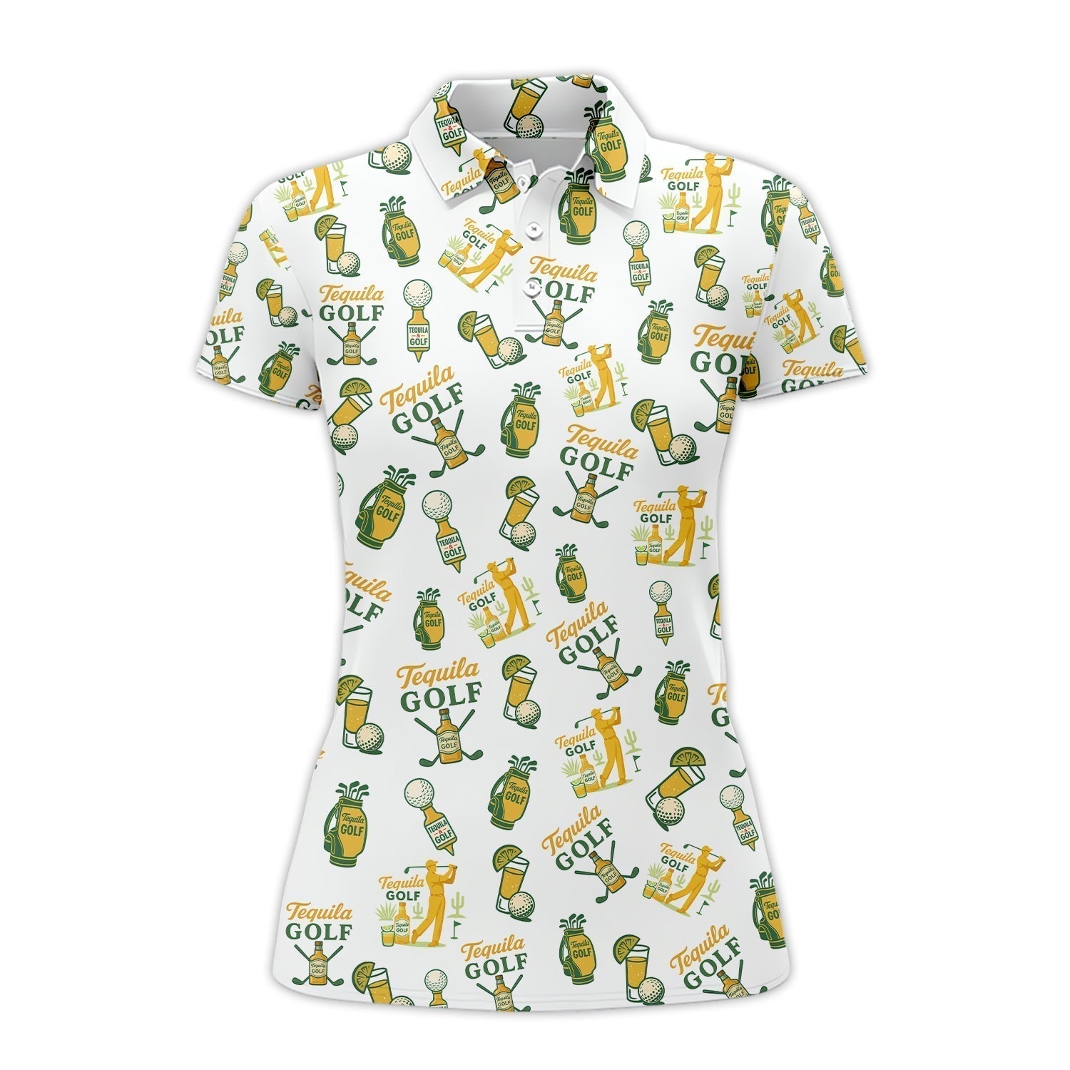 Golf Shirt For Men's, Tequila Golf Pattern Polos, Drink & Golf Shirts, Funny Men Golf Gift