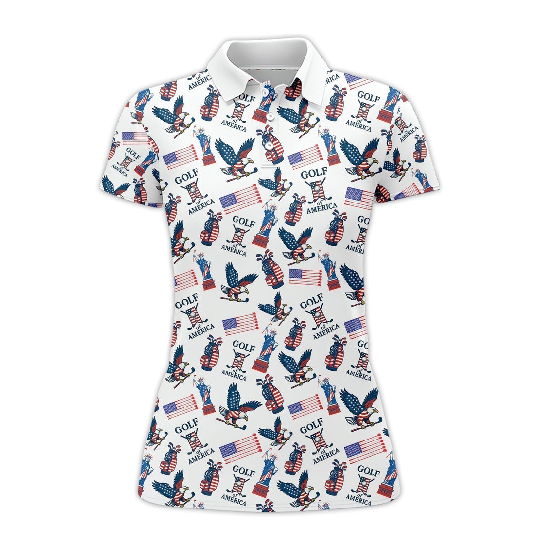 Golf Of America Pattern Golf Polos, USA Golf Shirt For Men, Crazy Golf Shirt For Golfers