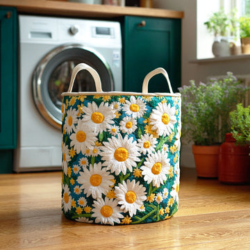 White Daisy Charm Laundry Basket Laundry Gifts, Housewarming Gift Ideas, Mother's Day Gifts