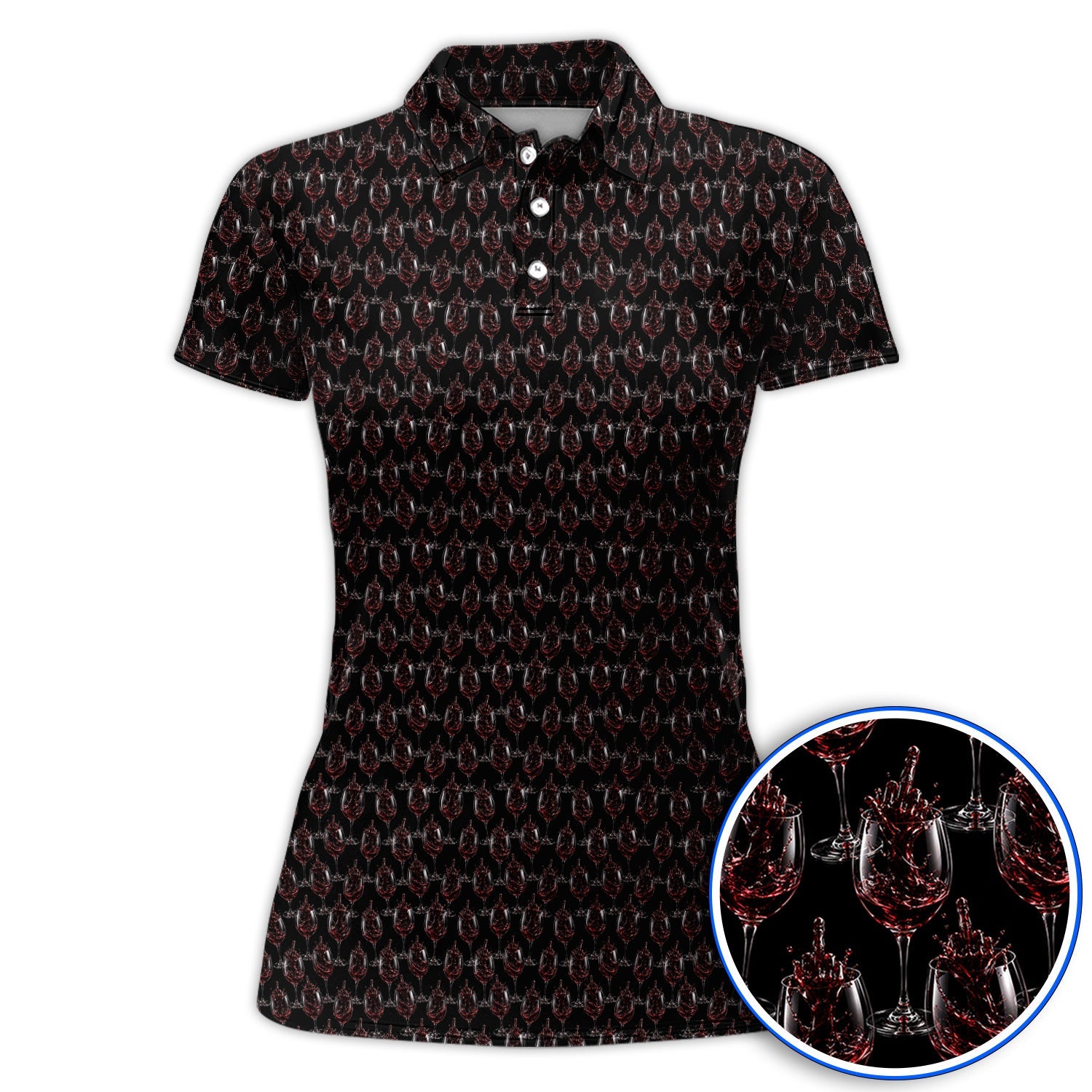 Cabernet Lover Golf Polos, Red Wine Pattern Golf Shirt, Winery Inspired Golfer Gift