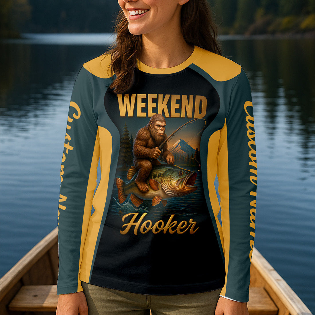 Weekend Hooker Sasquatch Fishing UPF Shirts, Women SPF Shirt, Female Fishing Shirts