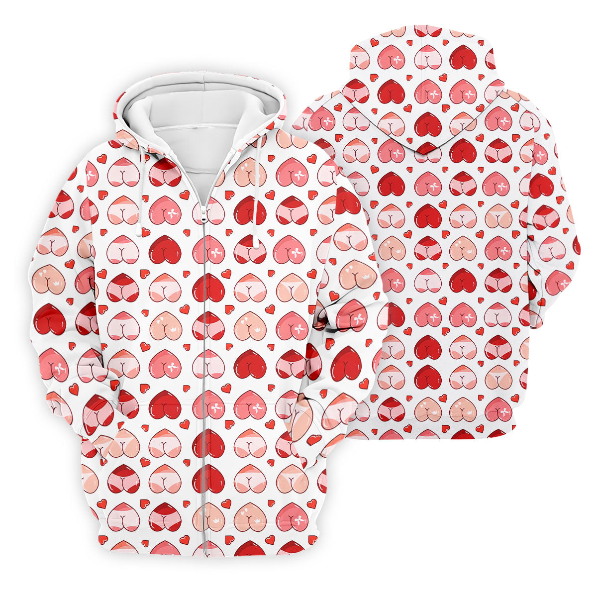 Funny Heart Butt Pattern Golf Polo Shirt, Mens Golf Shirts, Golf Apparel For Men