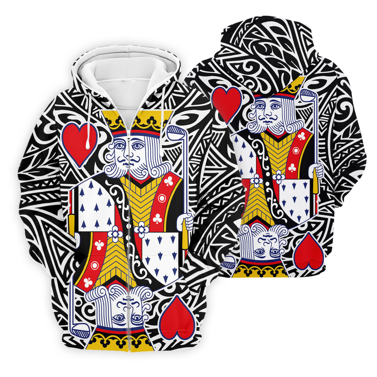 King Of Hearts Playing Card Golf Shirt, Men's Golf Shirt, Hawaiian Golf Shirt, Polo Shirts For Men