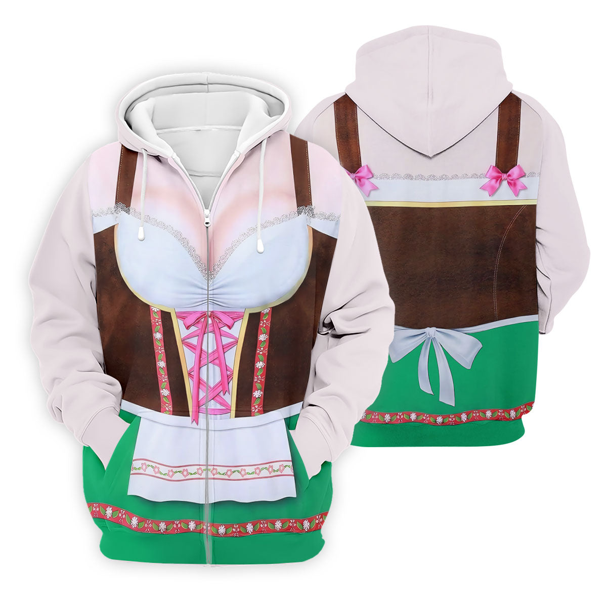Funny Oktoberfest Dirndl Costume Polo Shirt, Mens Golf Polo, Golf Shirts For Men
