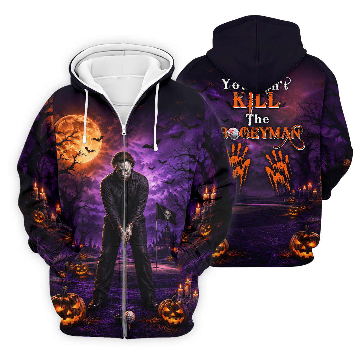 You Can't Kill The Bogeyman Halloween Polo Shirt, Hawaiian Golf Shirt, Mens Golf Apparel