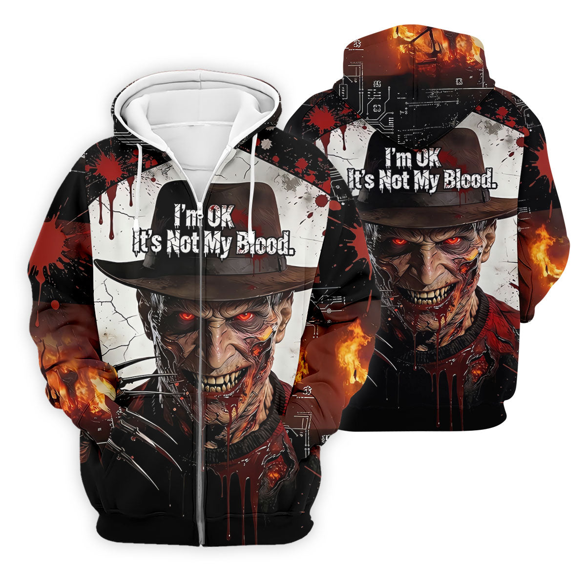 Im Ok Its Not My Blood Character Golf Polo Shirt, Halloween Golf Shirt, Mens Golf Polo