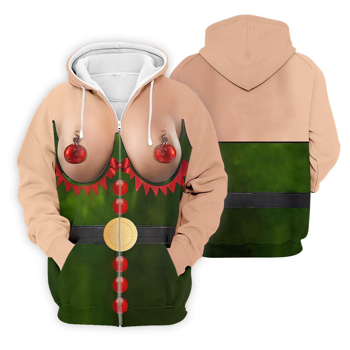 Funny Naughty Elf Costume Men's Golf Shirt, Ugly Christmas Shirt, Christmas Golf Shirt