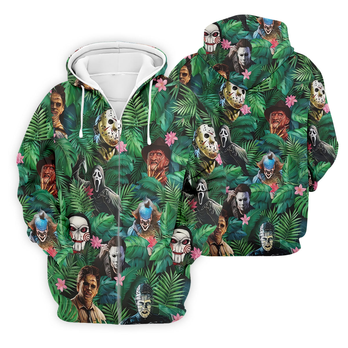 Hidden Horror Villains Jungle Hawaiian Golf Shirt, Hawaiian Golf Shirt, Golf Polo Shirts For Men