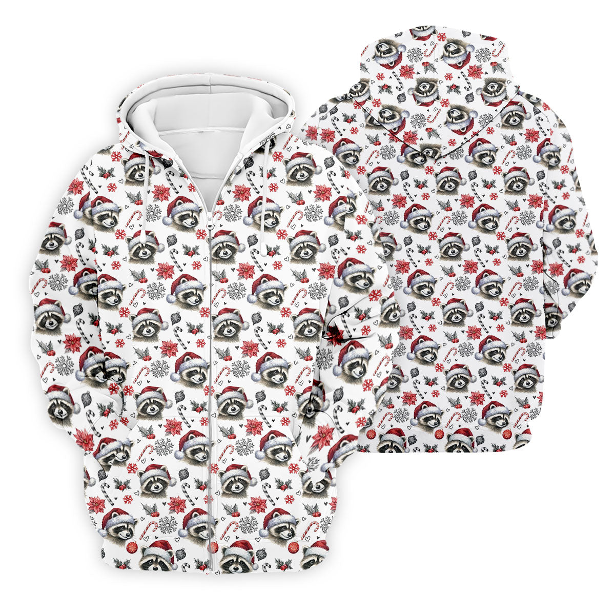 Christmas Raccoon Santa Hat Golf Polo Shirt, Mens Golf Polo, Golf Apparel For Men
