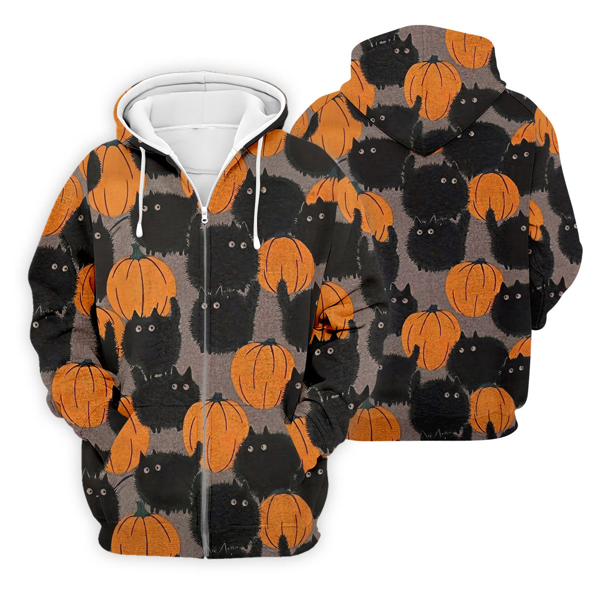 Black Cat Pumpkin Halloween Golf Polo Shirt, Mens Golf Apparel, Golf Shirts For Men