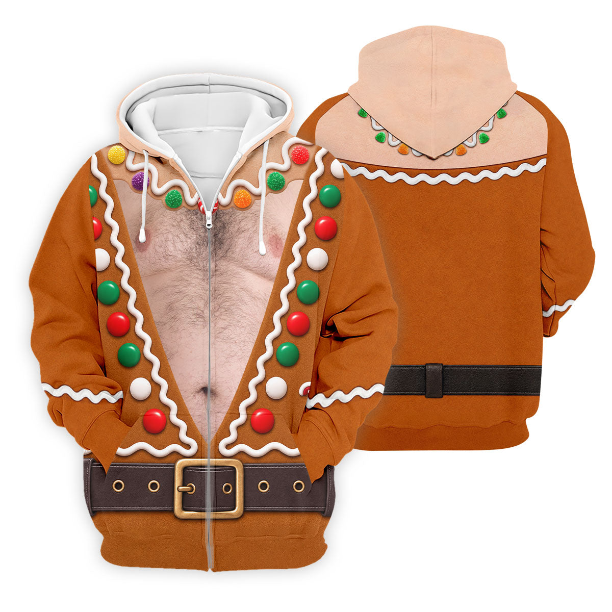 Funny Christmas Gingerbread Costume Polo Shirt, Mens Golf Apparel, Men's Golf Shirt
