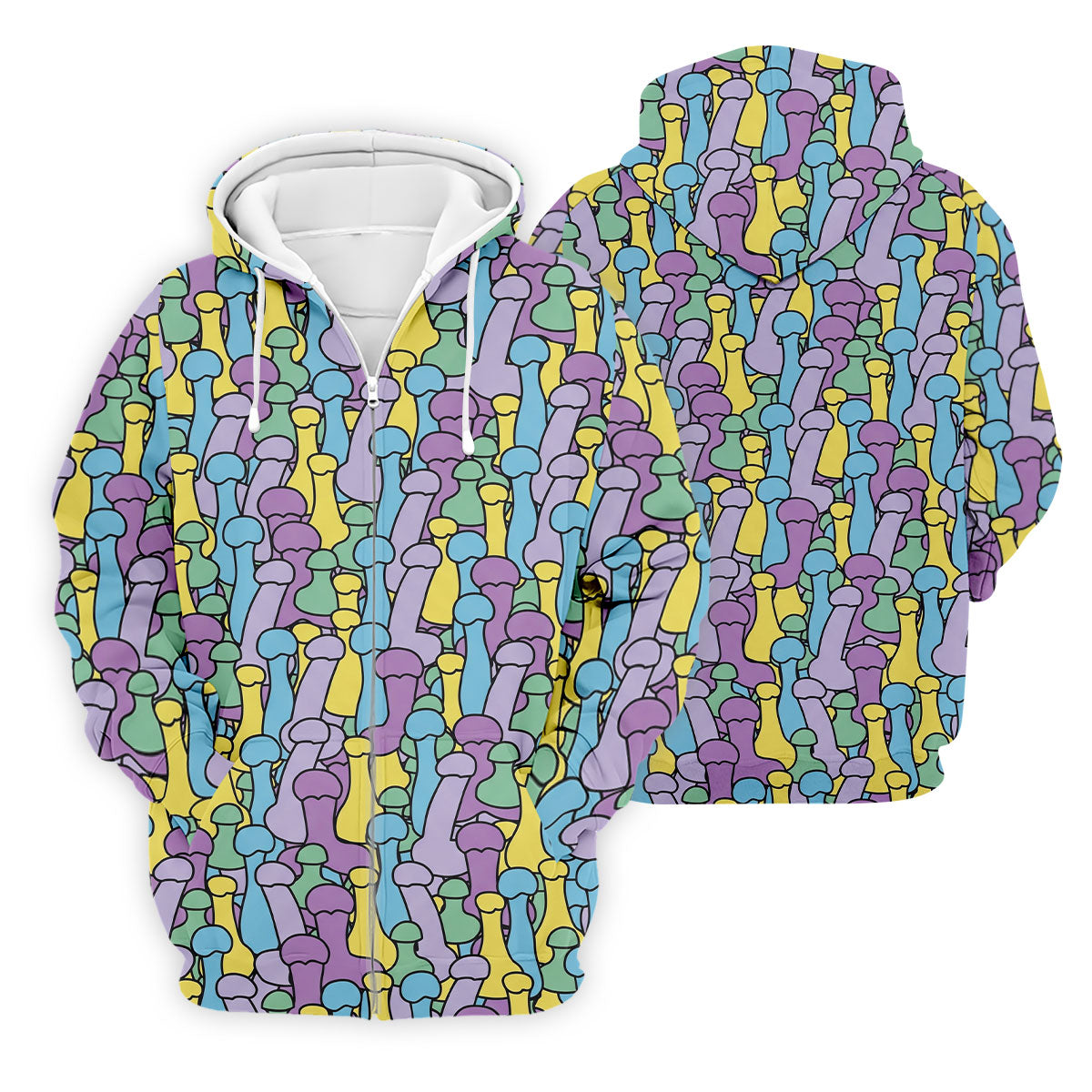 Funny Colorful Adult Humor Pattern Polo Shirt, Mens Golf Shirts, Golf Apparel For Men