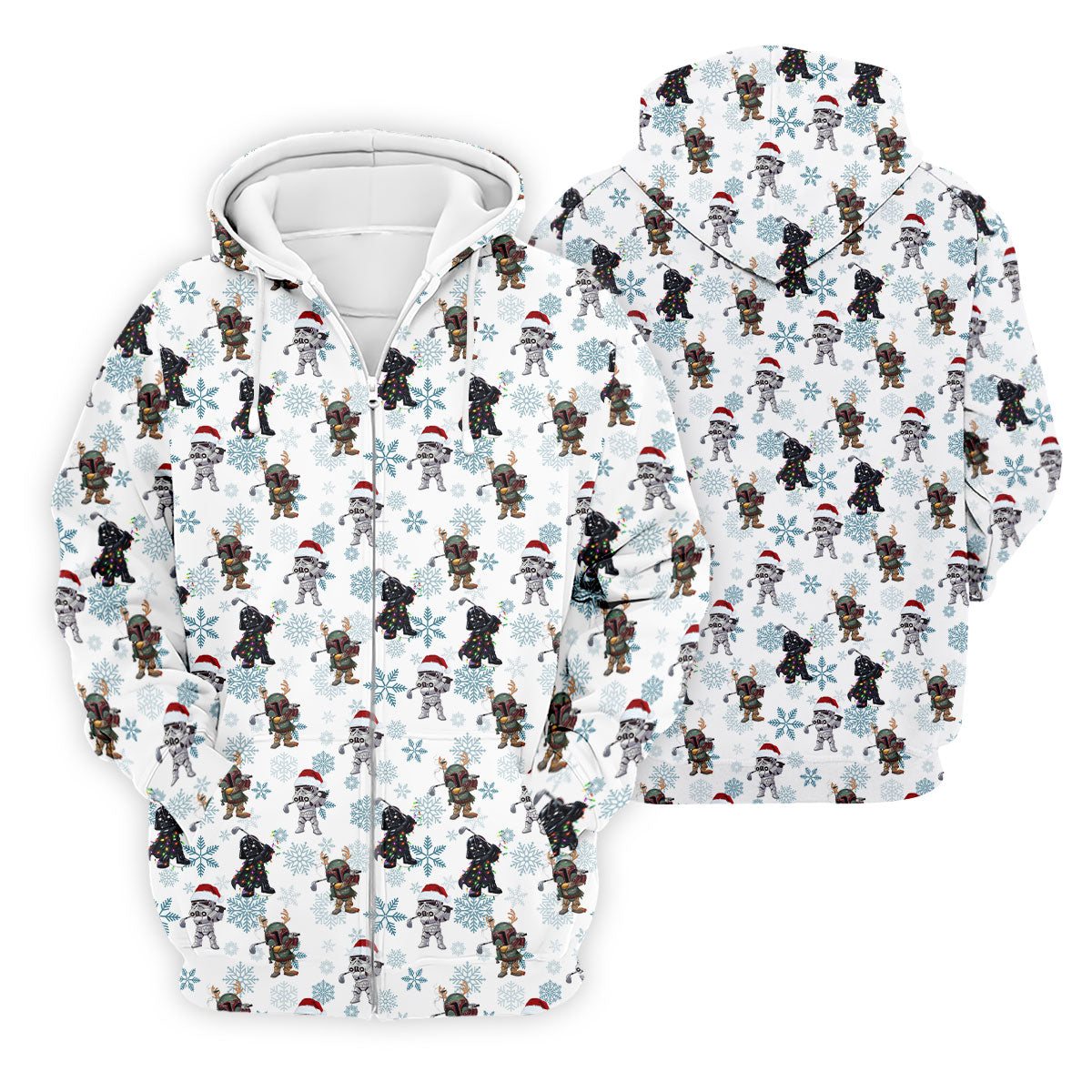 Christmas Space Characters Pattern Polo Shirt, Mens Golf Shirts, Golf Polo Shirts For Men