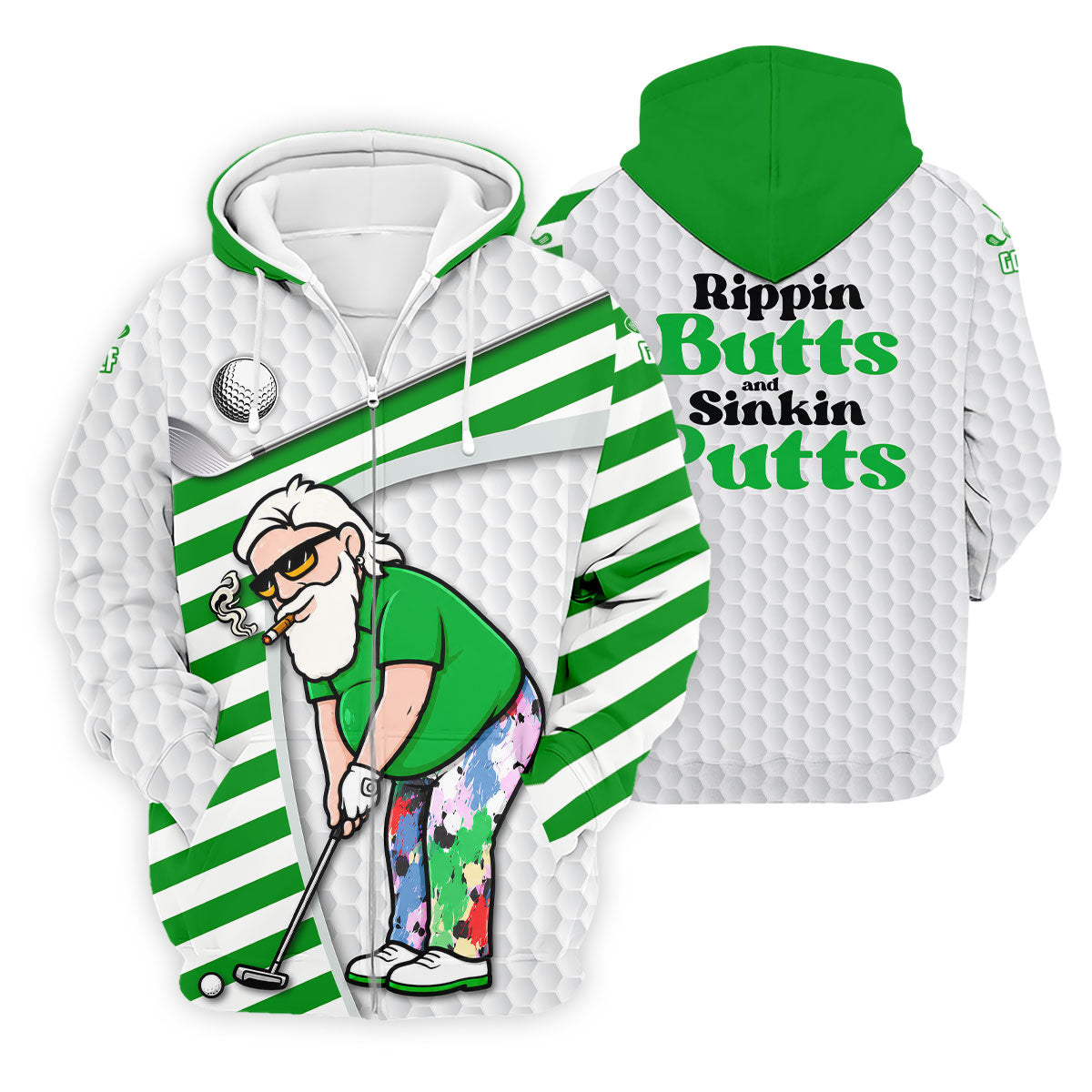 Funny Rippin Butts And Sinkin Putts Polo Shirt, Mens Golf Shirts, Golf Shirts For Men
