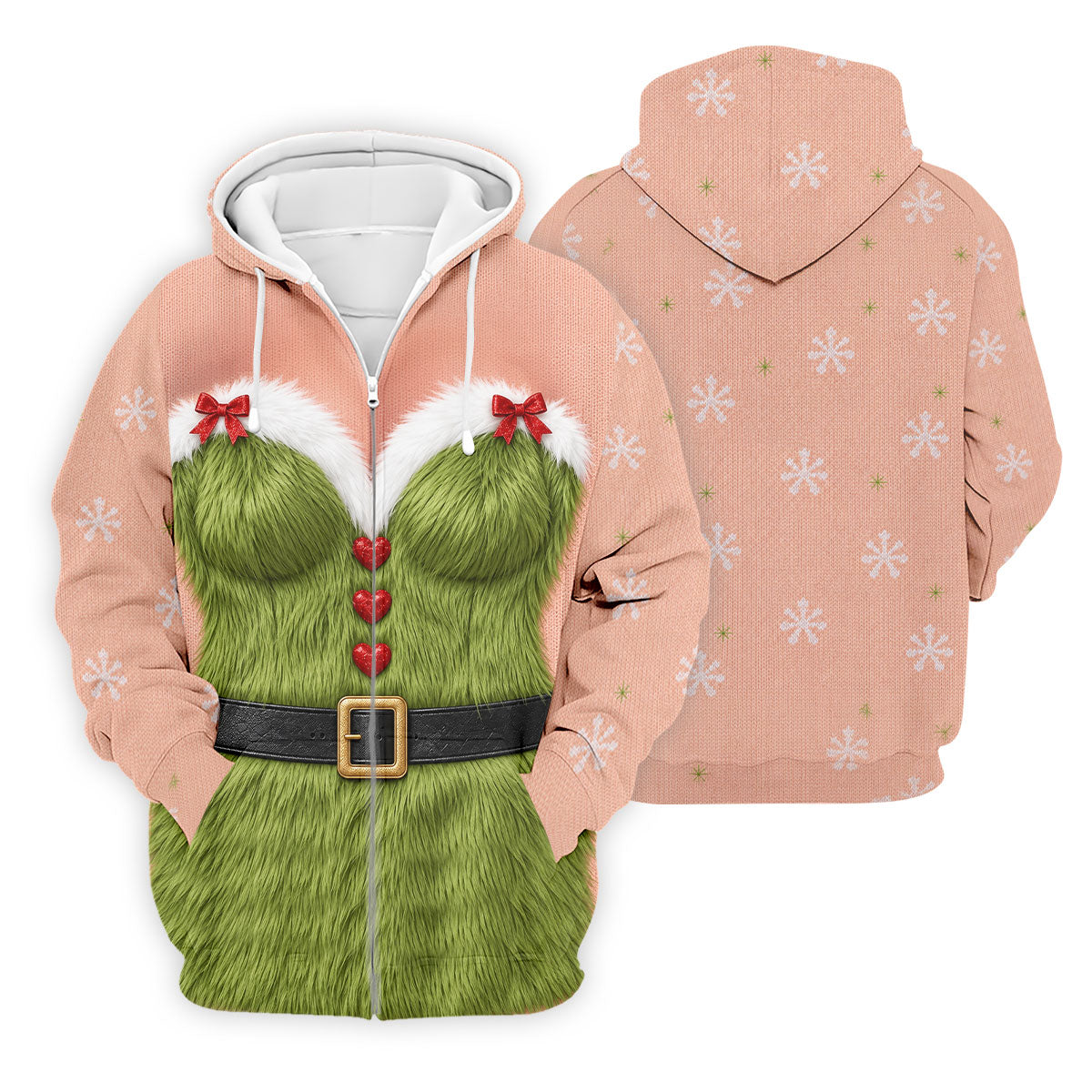 Green Furry Christmas Costume Polo Shirt, Men's Golf Shirt, Golf Apparel For Men