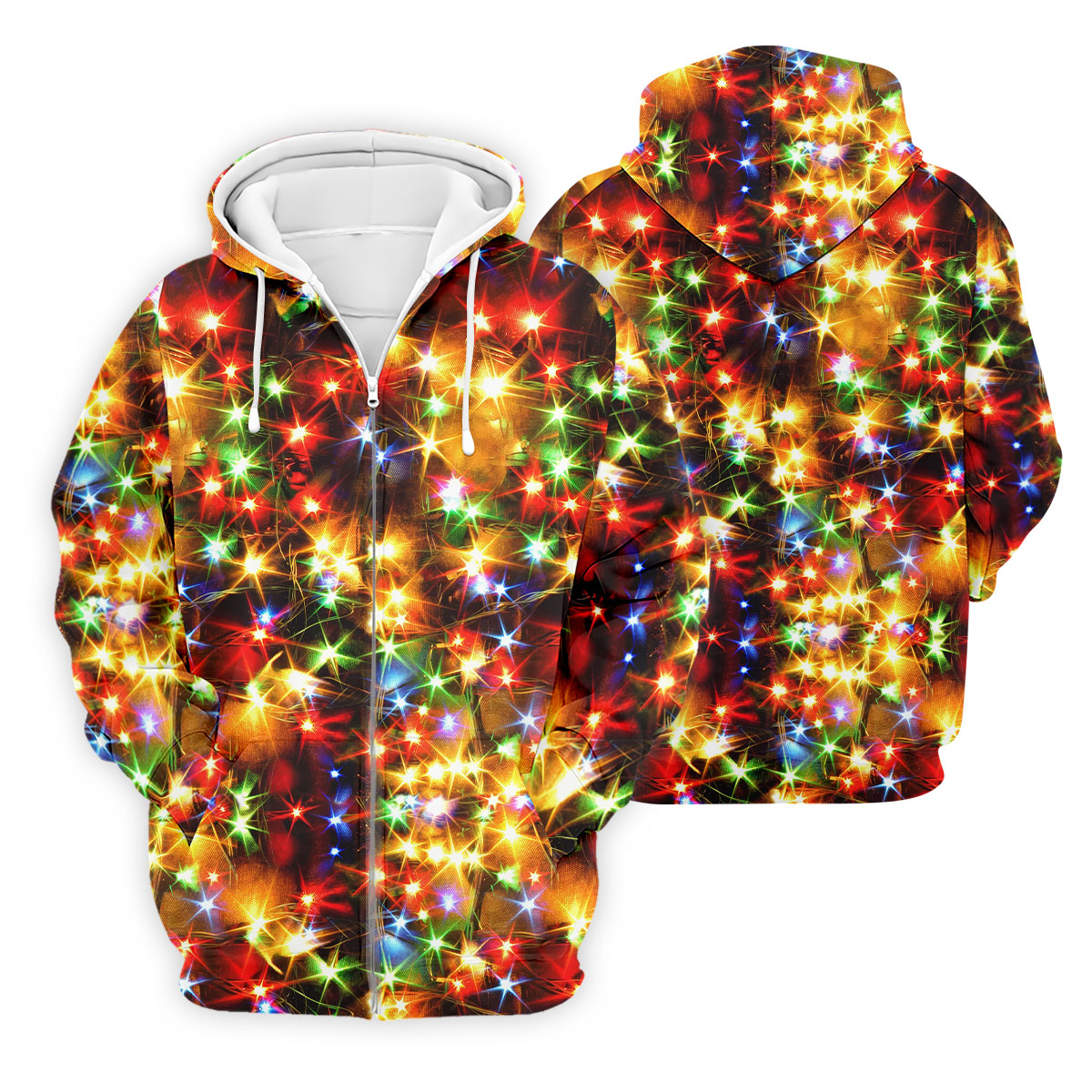 Colorful Christmas Lights Men's Golf Polo Shirts, Christmas Golf Shirt, Golf Gift For Men, Polo Shirts For Men