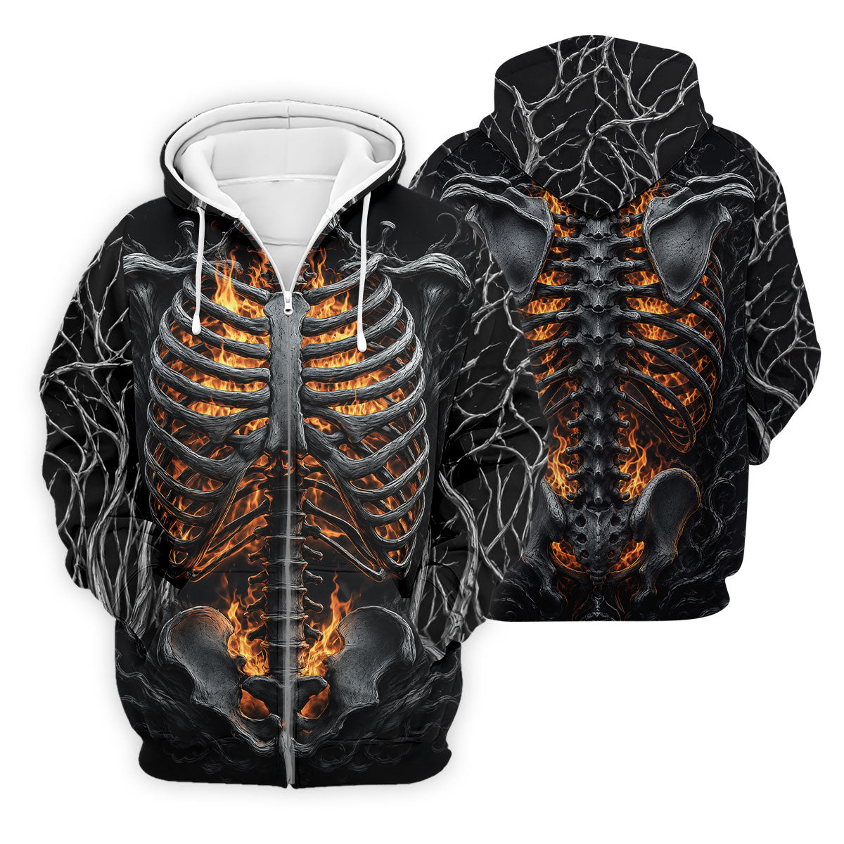 Halloween Fire Skeleton Horror Character Polo Shirt, Mens Golf Polo, Mens Golf Shirts