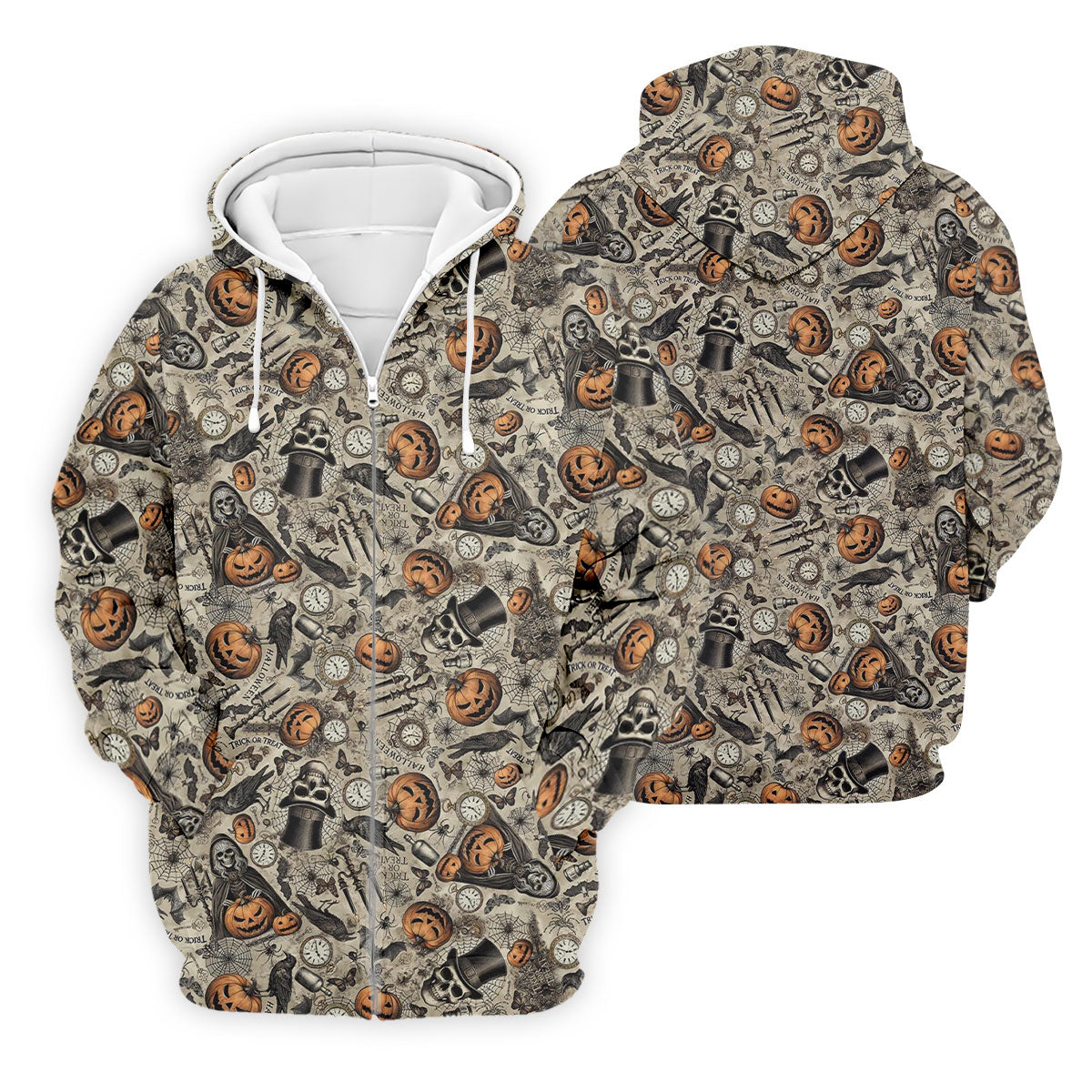 Vintage Pumpkin Skull Halloween Golf Shirt, Golf Shirts For Men, Golf Apparel For Men