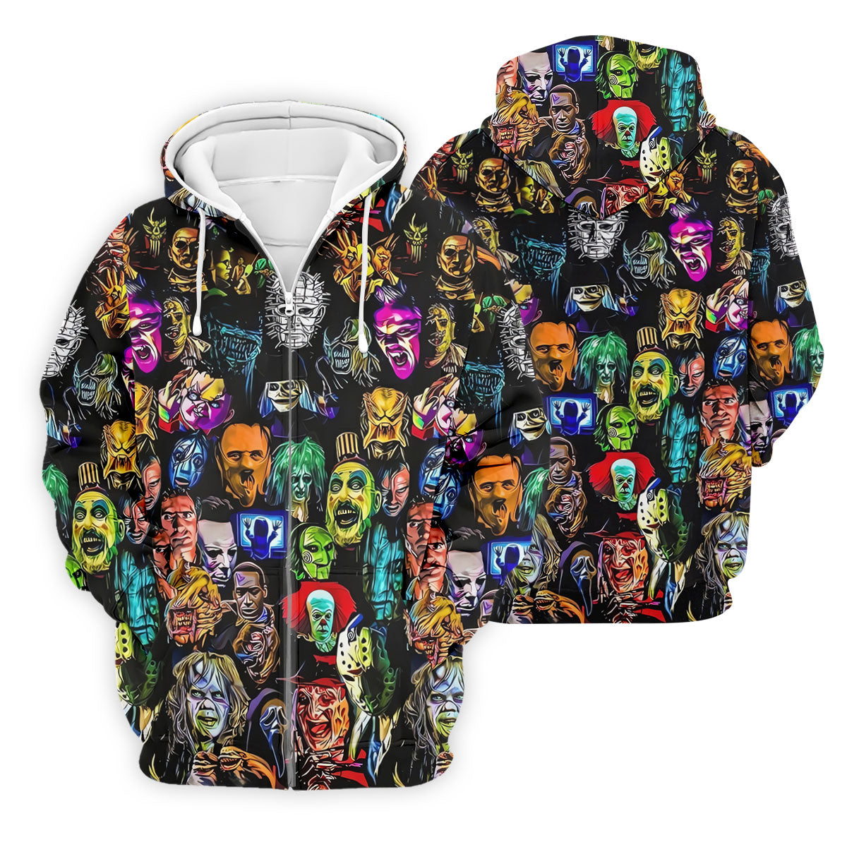 Halloween Horror Character Hawaiian Golf Shirt, Mens Golf Polo, Golf Shirts For Men