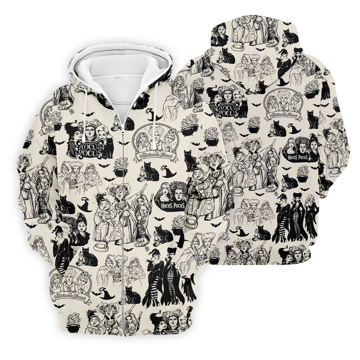 Witch Sisters Black Cat Halloween Polo Shirt, Golf Polo Shirts For Men, Mens Golf Apparel