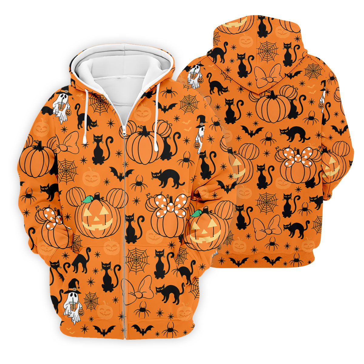 Black Cat and Pumpkin Halloween Polo Shirt, Golf Polo Apparel, Mens Golf Outfit