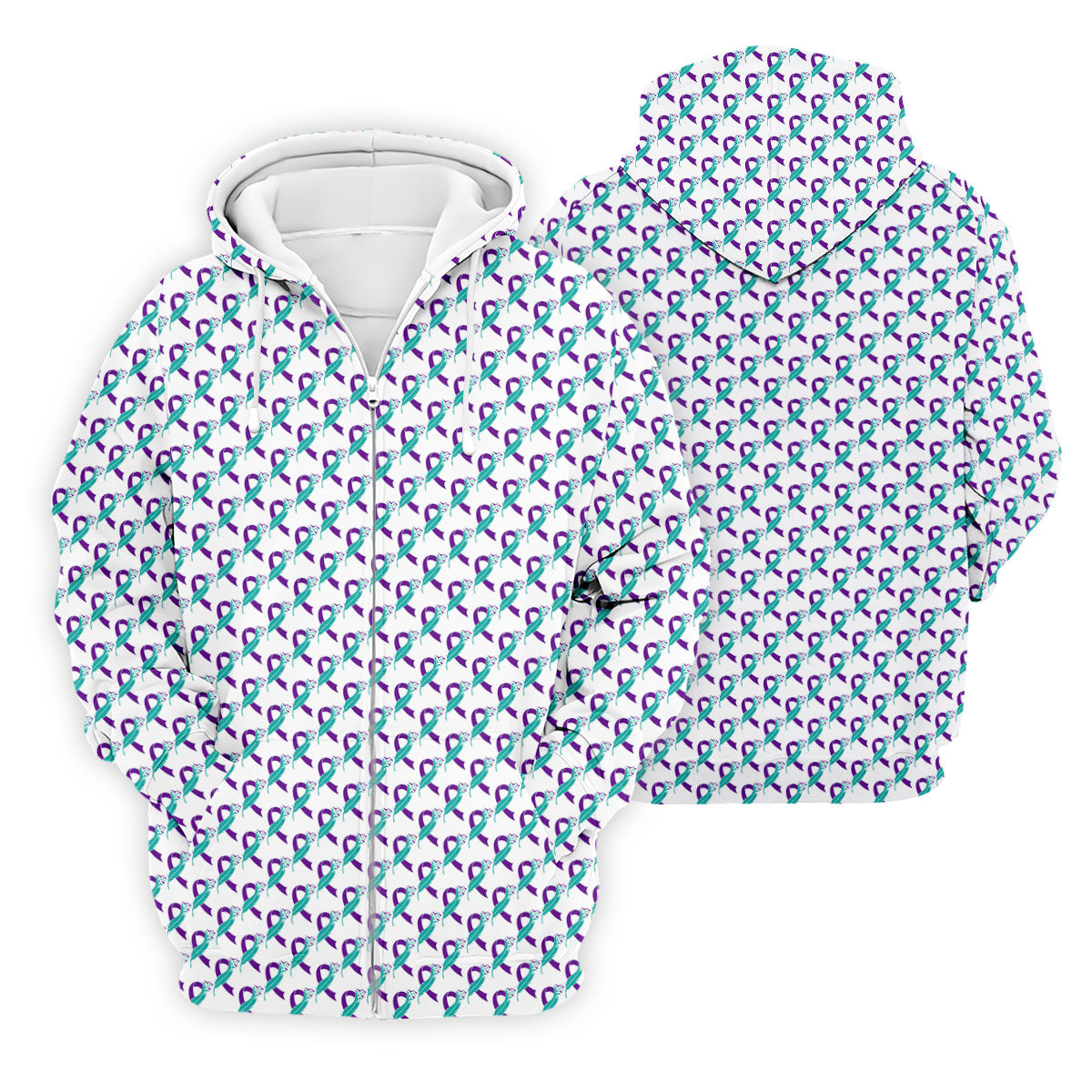 Suicide Awareness Feather Ribbon Pattern Mens Golf Polo, Golf Shirts For Men