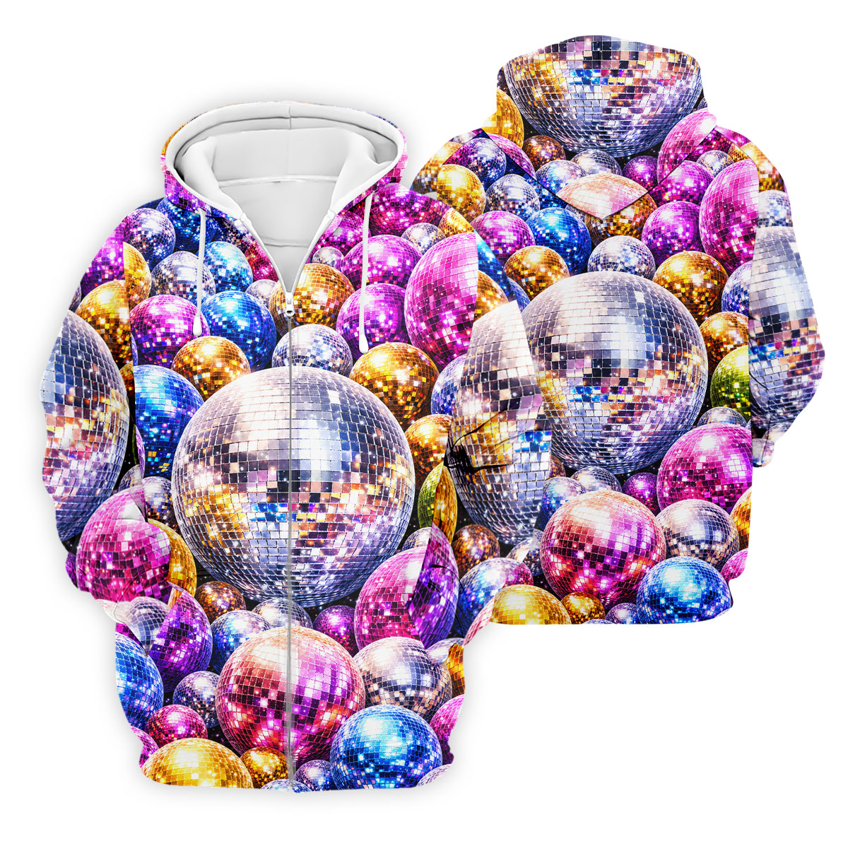 Colorful Disco Ball Party Pattern Polo Shirt, Mens Golf Polo, Golf Polo Shirts For Men