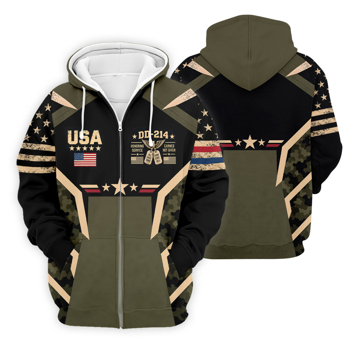 DD-214 USA Stars Camo Golf Polo Shirt, Veterans Day Shirt, Mens Golf Polo Shirts