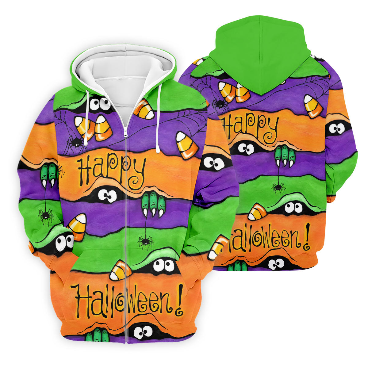 Happy Halloween Candy Monster Horror Character Polo Shirt, Golf Shirt, Mens Golf Polo