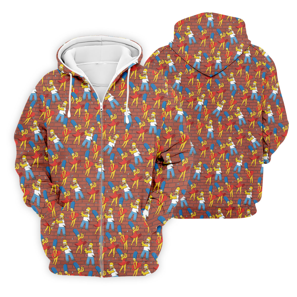 Funny Cartoon Couple Pattern Golf Polo Shirt, Mens Golf Shirts, Golf Polo Shirts For Men